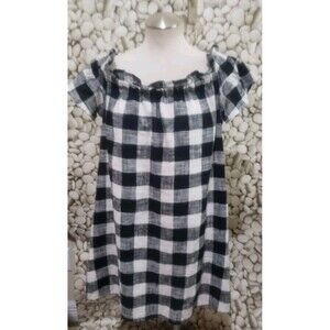 Anthropologie Dress Size Medium Corey Lynn Calter Buffalo Plaid Off Shoulder